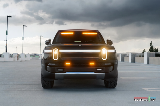 Whelen Amber LED Inner Edge FST Lightbar Bolt-on Mount Kit for Contractor / Construction Rivian R1S / R1T Windshield Fitment