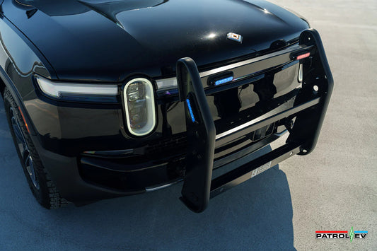 Utility Steel Push Bumper for Rivian R1S / R1T - Upfit Municipal / Police / Emergency Tactical Usage - Gamber Johnson