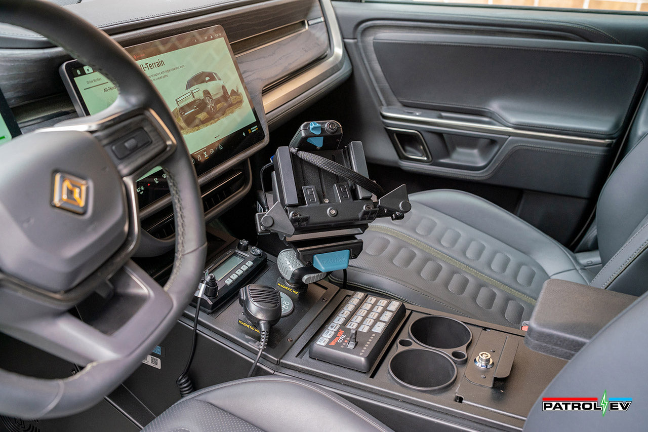 Center Console for Rivian R1S / R1T - Upfit Municipal / Police / Emergency Tactical Usage - Gamber Johnson