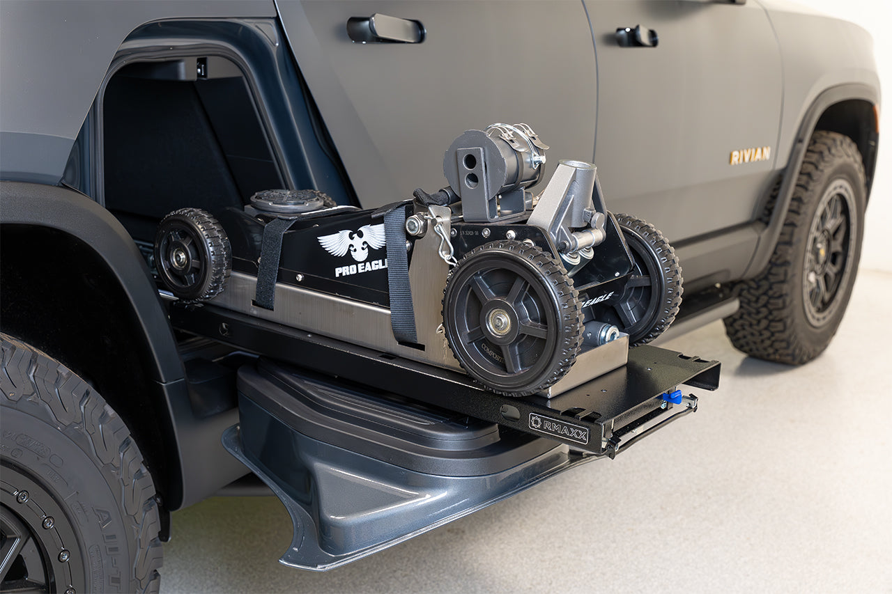 Rivian R1T RMAXX Heavy Duty Gear Tunnel Dual Slide Out Trolley Sled & Storage Chests & Boxes