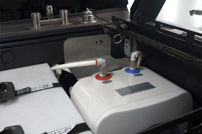 Fully Integrated 40 Gallon Pressurized and Heated Water System for Rivian R1T